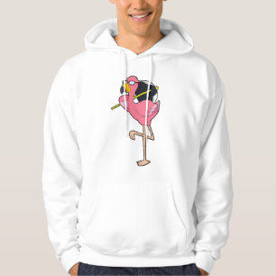 Flamingo med paraply hoodie