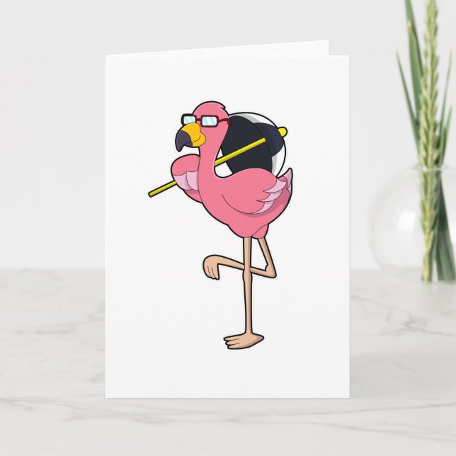 Flamingo med paraply kort (Framsida)