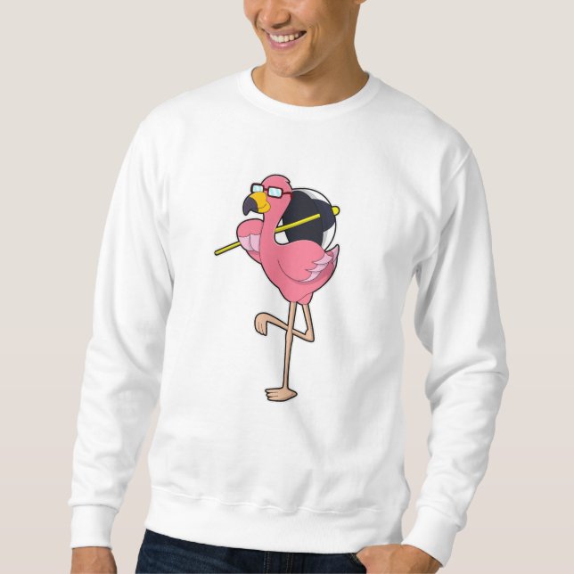 Flamingo med paraply lång ärmad tröja (Framsida)