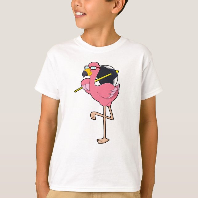Flamingo med paraply t shirt (Framsida)