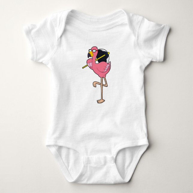 Flamingo med paraply t shirt (Framsida)