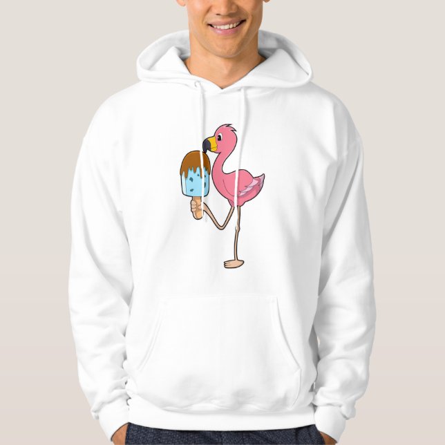 Flamingo med Popsicle Hoodie (Framsida)