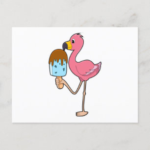 Flamingo med Popsicle Vykort