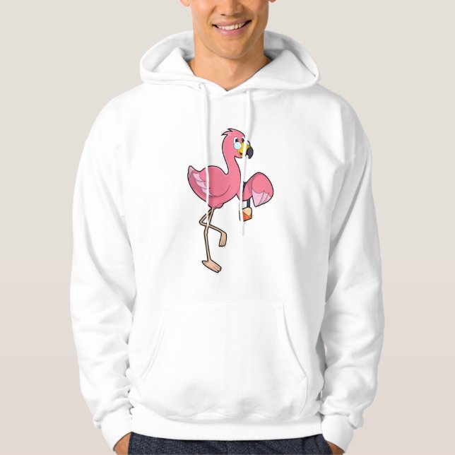 Flamingo med Purse Hoodie (Framsida)