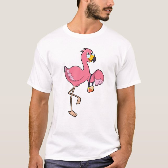 Flamingo med Purse T Shirt (Framsida)