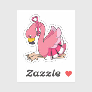 Flamingo med Ribbon Klistermärken