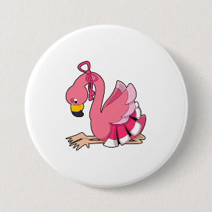 Flamingo med Ribbon Knapp