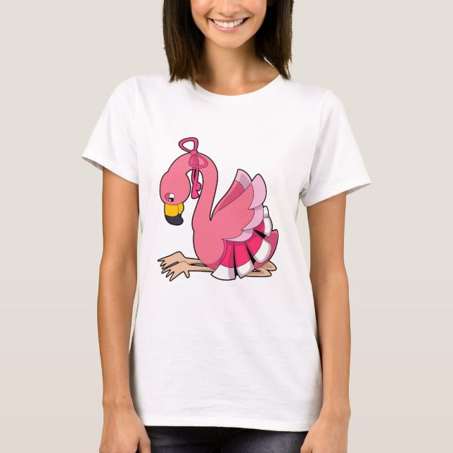 Flamingo med Ribbon T Shirt (Framsida)