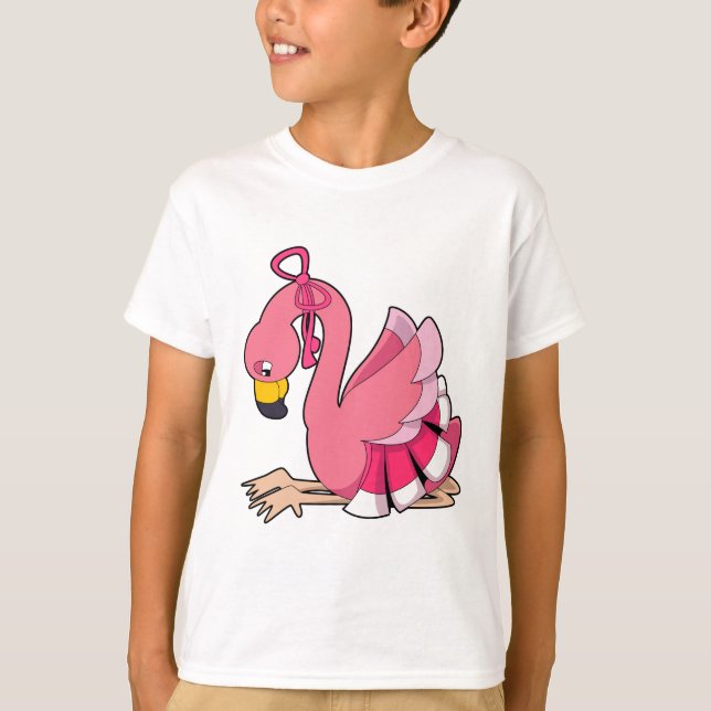 Flamingo med Ribbon T Shirt (Framsida)