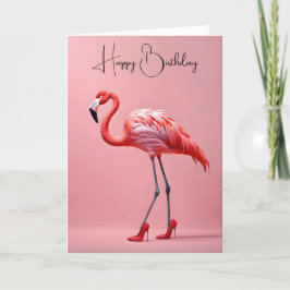 Flamingo med röda skor kort