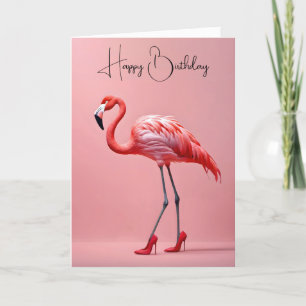 Flamingo med röda skor kort