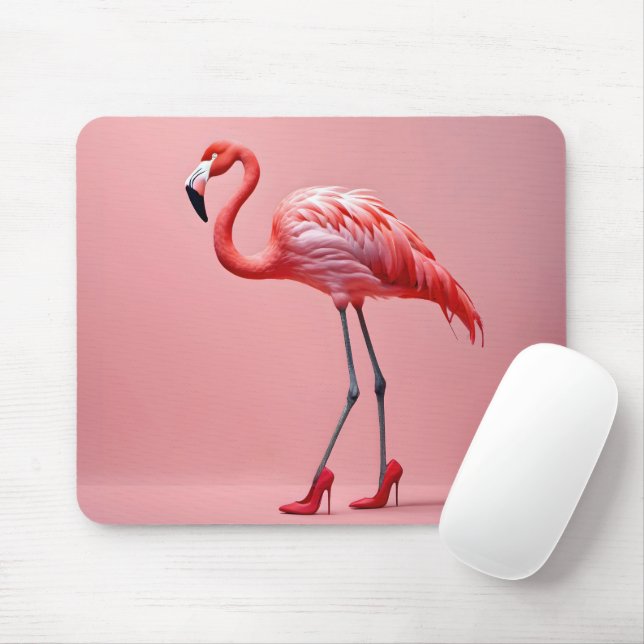 Flamingo med röda skor musmatta (Med mus)