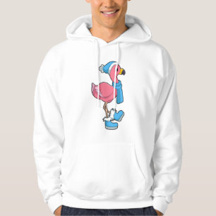 Flamingo med Scarf & Hat Hoodie
