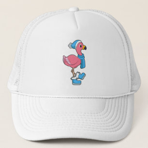 Flamingo med Scarf & Hat Keps