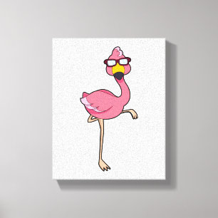 Flamingo med solglasögon canvastryck