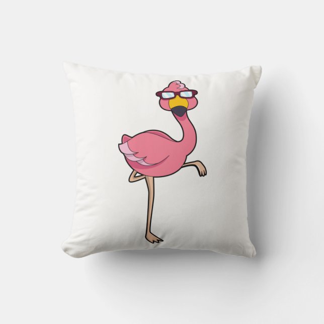 Flamingo med solglasögon kudde (Framsida)