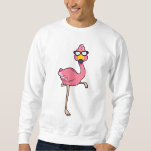 Flamingo med solglasögon lång ärmad tröja