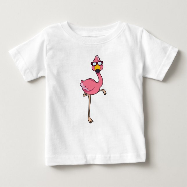 Flamingo med solglasögon t shirt (Framsida)