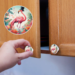 Flamingo med Top hat Knopp