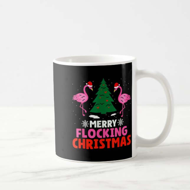 Flamingo Merry Flocking Christmas Funny Xmas Men W Kaffemugg (Höger)