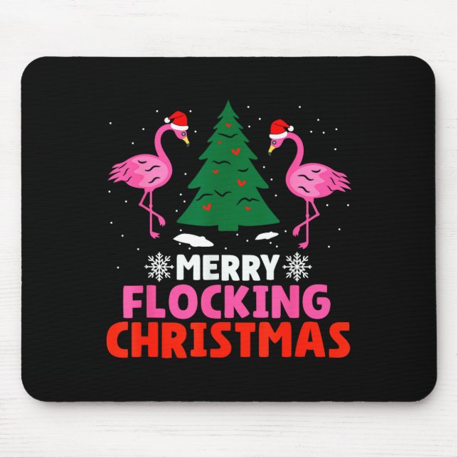 Flamingo Merry Flocking Christmas Funny Xmas Men W Musmatta (Framsidan)