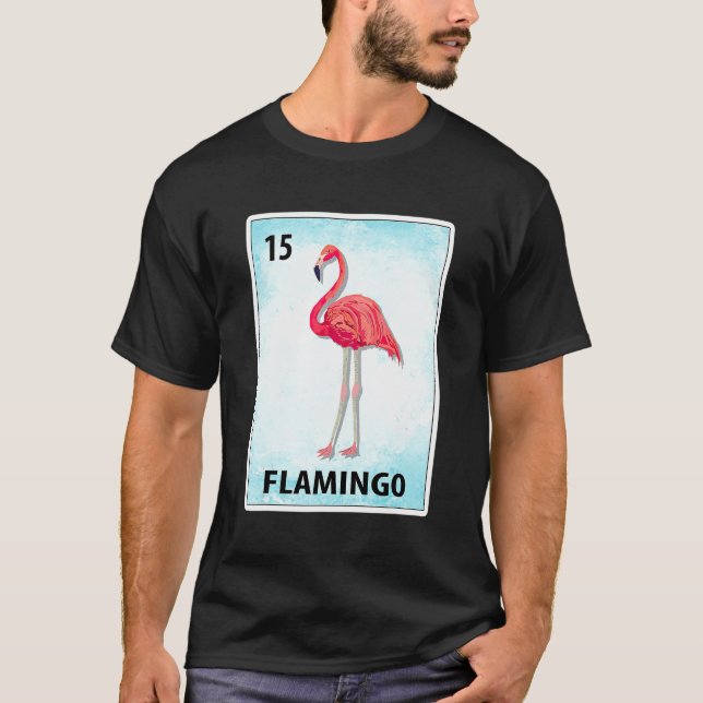 Flamingo Mexikanska fågelkort T Shirt (Framsida)