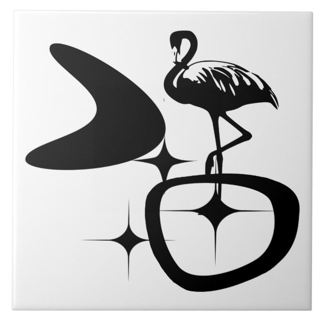 Flamingo MidCentury Modern Atomiska Retroformer Kakelplatta (Framsidan)
