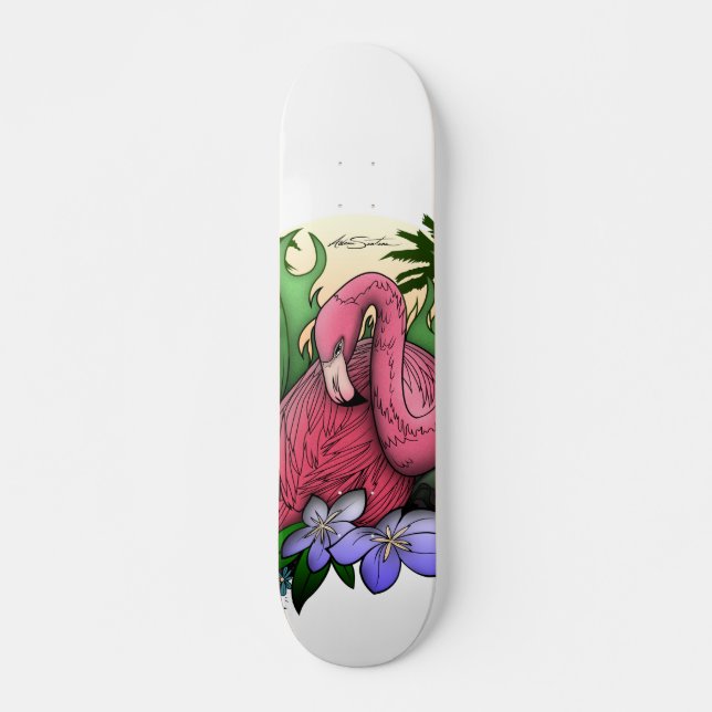Flamingo Mini Skateboard Bräda 18,5 Cm (Framsida)