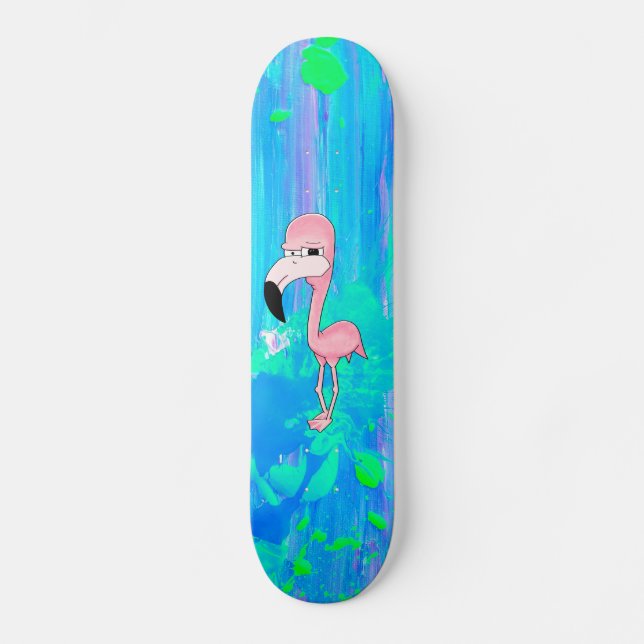 Flamingo Mini Skateboard Bräda 18,5 Cm (Framsida)