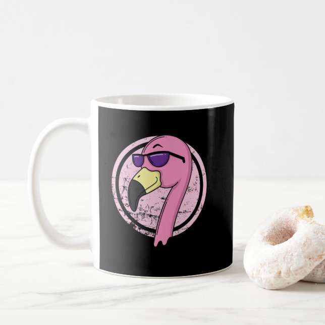 Flamingo mit Sonnenbrille Kaffemugg (Med munk)