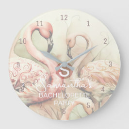 Flamingo Monogram Mallocka Väggtimme Stor Klocka