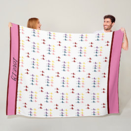 Flamingo Mönsterfärgat Fleecefilt