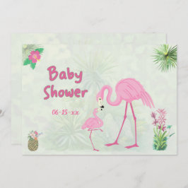 Flamingo Mor och avkomma Baby Shower Inbjudningar
