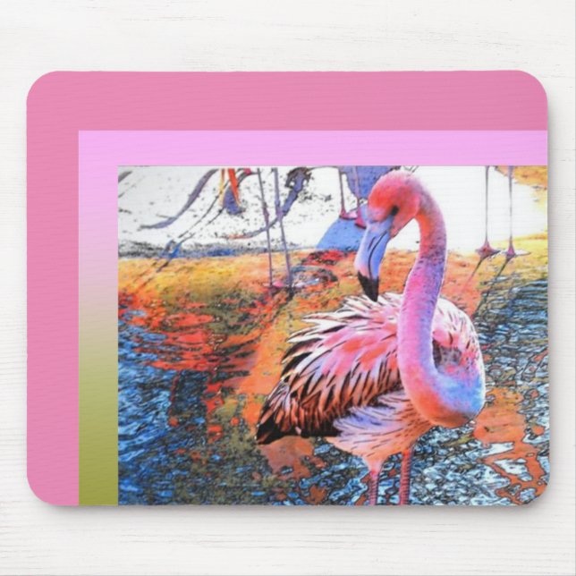 Flamingo Mouse Pad-Rosa Musmatta (Framsidan)