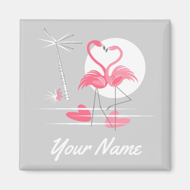 Flamingo Namn-magnet Kärlek Magnet (Framsidan)