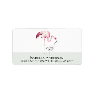 Flamingo Neutralt Baby Shower-adressetikett Adressetikett