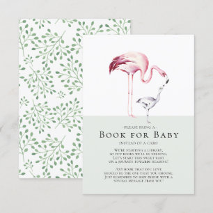 Flamingo Neutralt Baby Shower Bok för Baby Card Inbjudningar