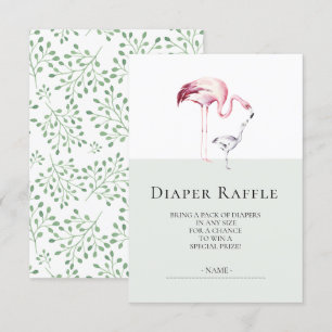 Flamingo Neutralt Baby Shower Diaper Raffle Biljet Inbjudningar