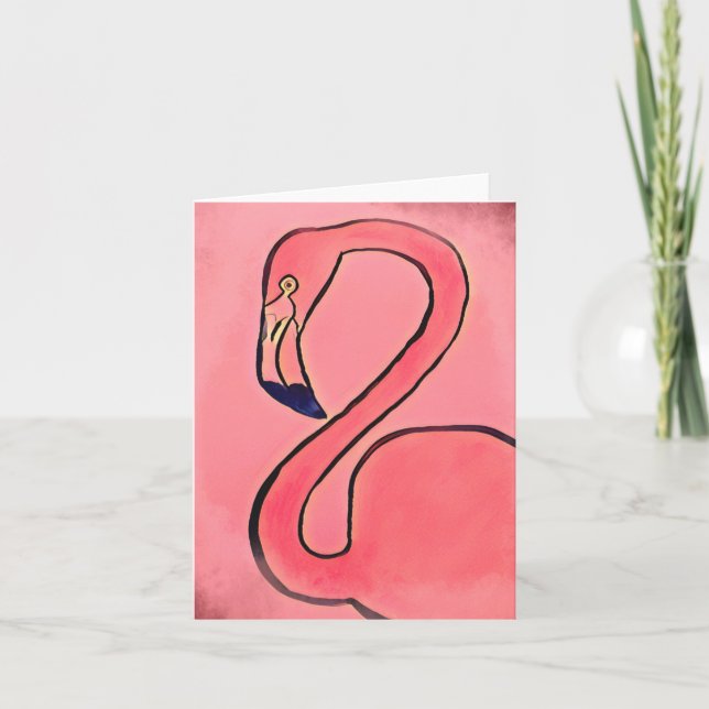 Flamingo Notecard (Blank Inside) Tack Kort (Framsida)