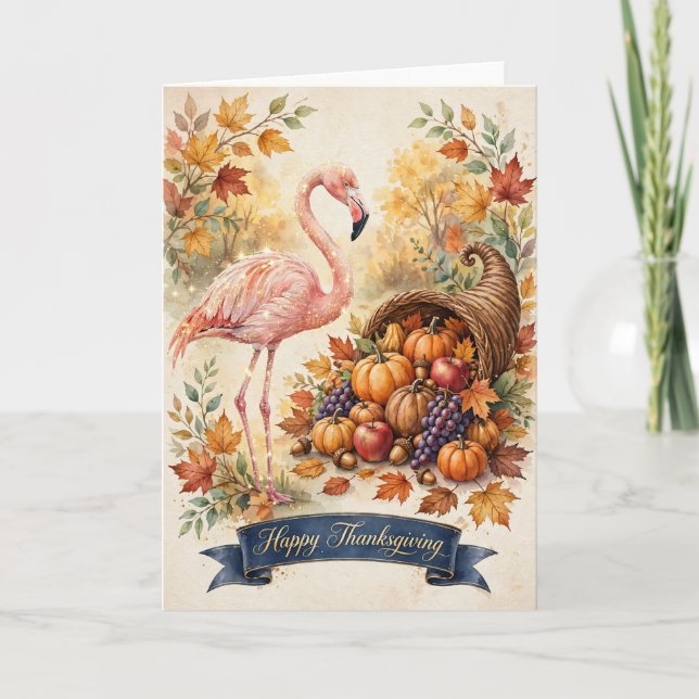 Flamingo November-kort - Glad julkort Kort (Framsida)