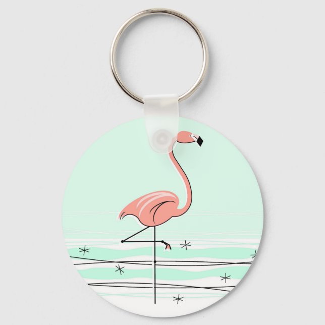 Flamingo nyckelring grönt (Framsida)