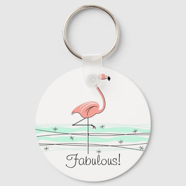 Flamingo Ocean 'Fabulous' nyckelring! Nyckelring (Framsida)