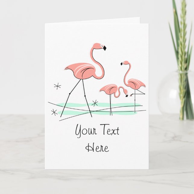 Flamingo Ocean Trio 2 framtext hälsning-kort Kort (Framsida)
