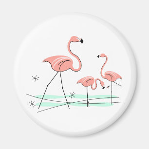 Flamingo Ocean Trio 2-magnet Magnet