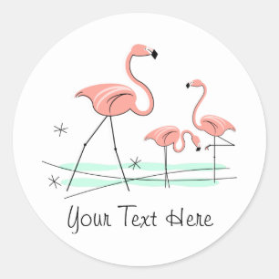 Flamingo Ocean Trio 2 Textdekaler Runt Klistermärke