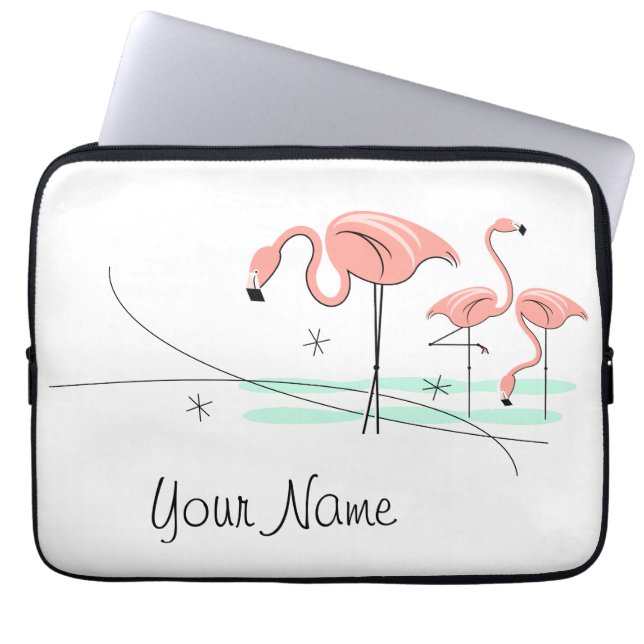 Flamingo Ocean Trio 3 Namn laptop sleeve (Framsidan)