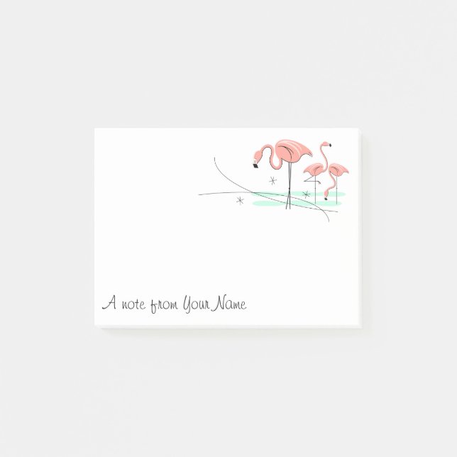 Flamingo Ocean Trio 3 "Text" Post-it Block (Framsida)