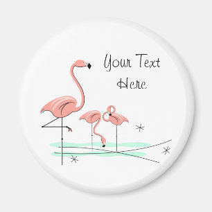 Flamingo Ocean Trio 4 Text-magnet Magnet