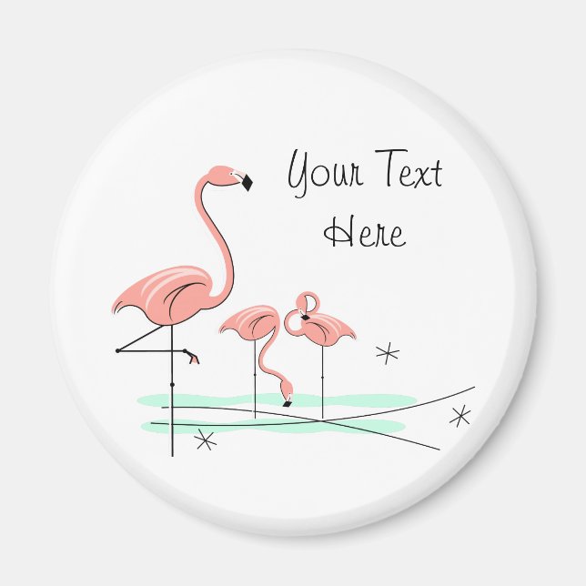 Flamingo Ocean Trio 4 Text-magnet Magnet (Framsidan)