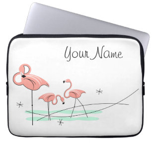 Flamingo Ocean Trio Namn laptop sleeve